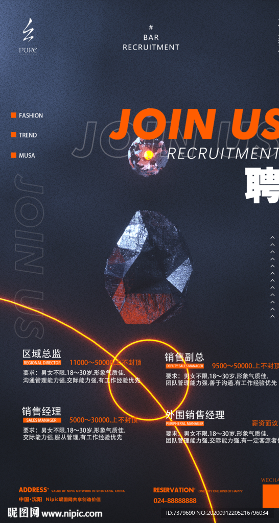夜店酒吧招聘海报
