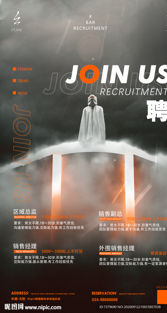 夜店酒吧招聘海报