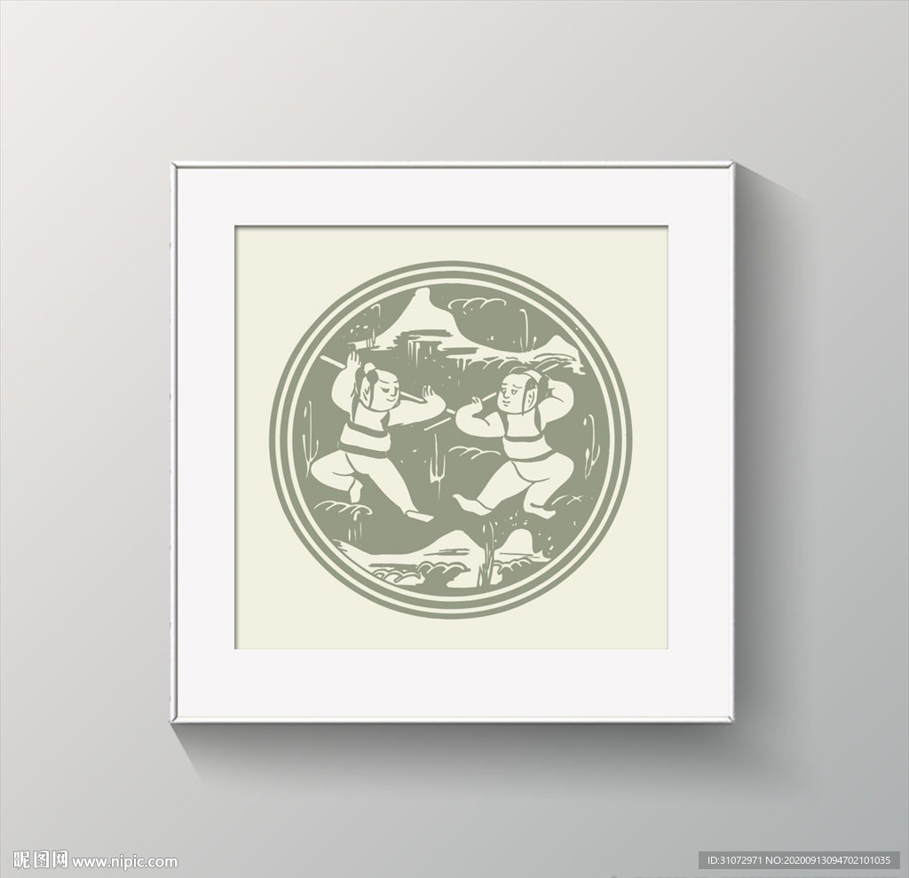 儿童雕花雕版装饰图案