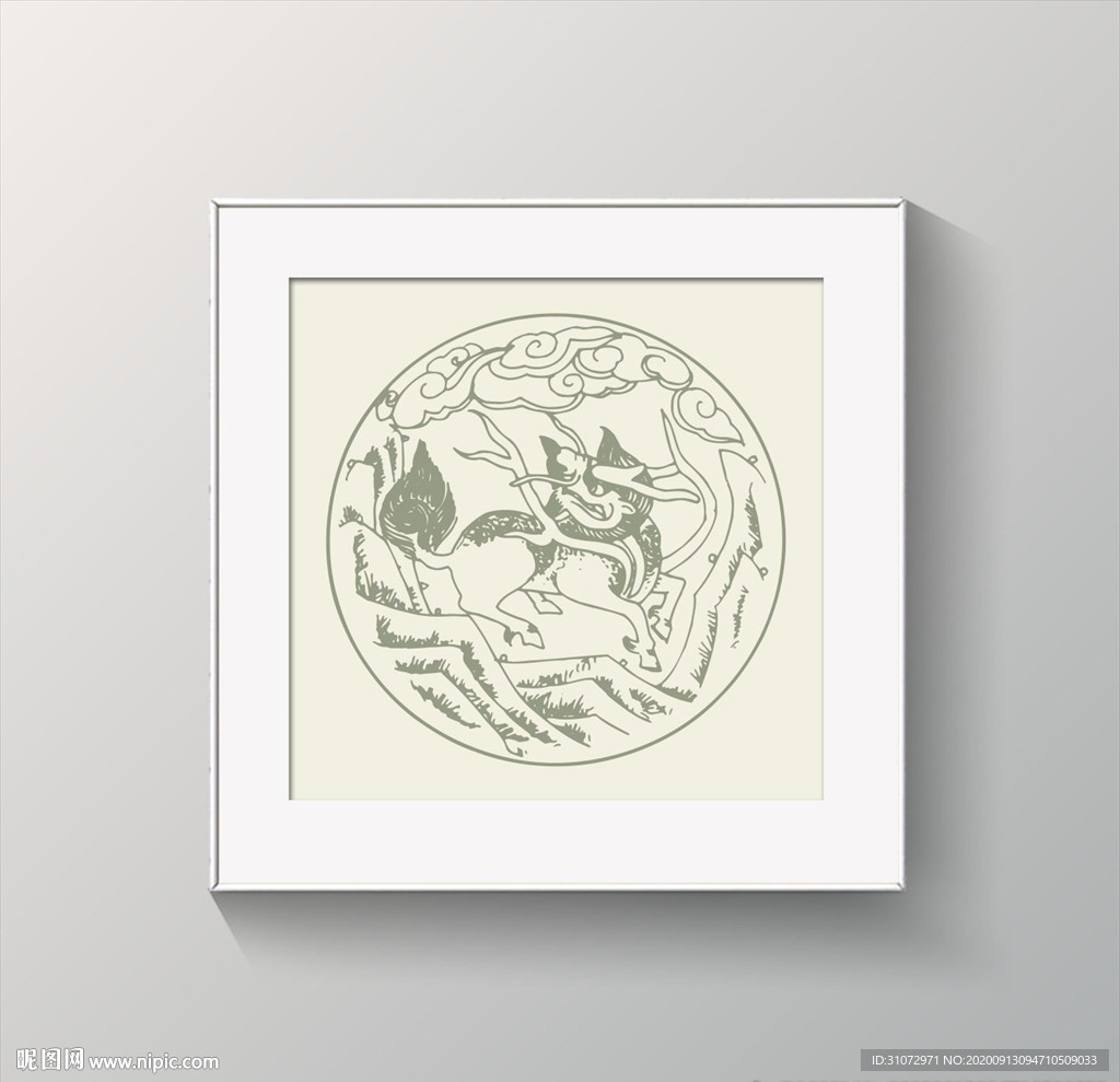 麒麟花纹图案装饰