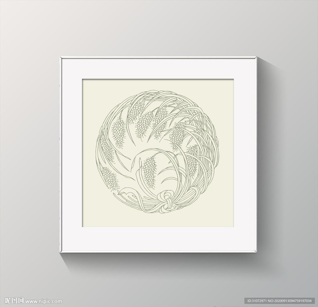 稻谷花纹图案雕刻