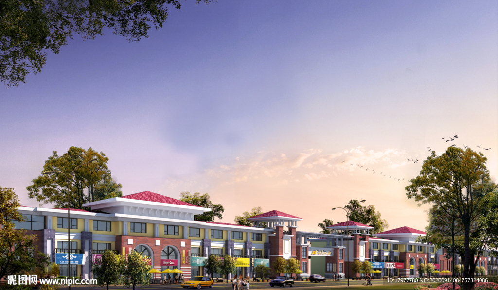 沿街效果图PSD分层