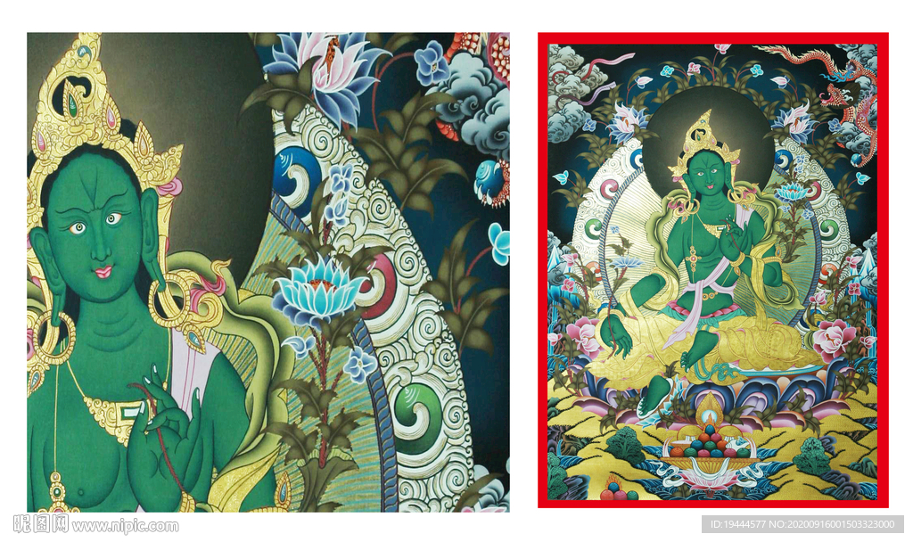 绿度母唐卡
