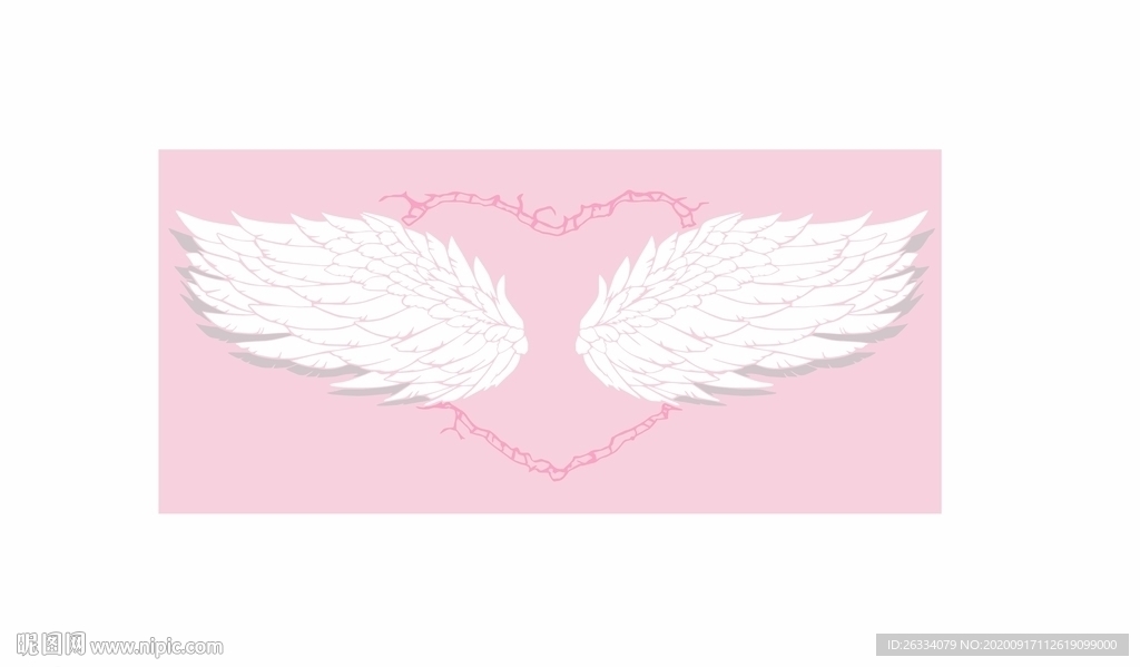 羽毛 翅膀心  爱心 天使 硅