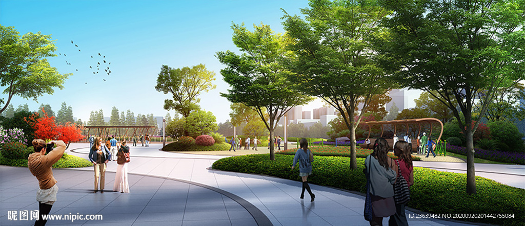 小游园活动广场景观效果图