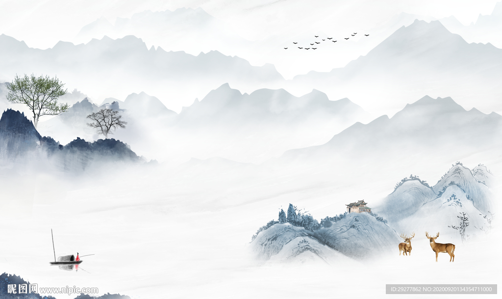 意境新中式山水图 TIF分层