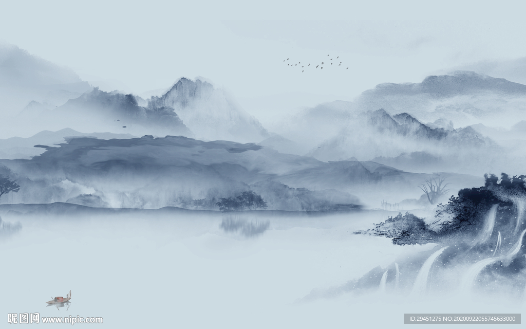 高清中式新山水画 tif分层