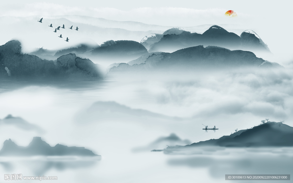 简约山水大气新画 TIF分层