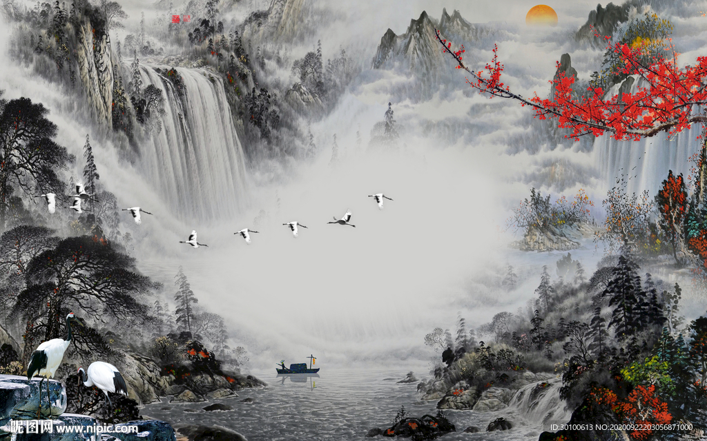 中式山水大气新画 TIF分层