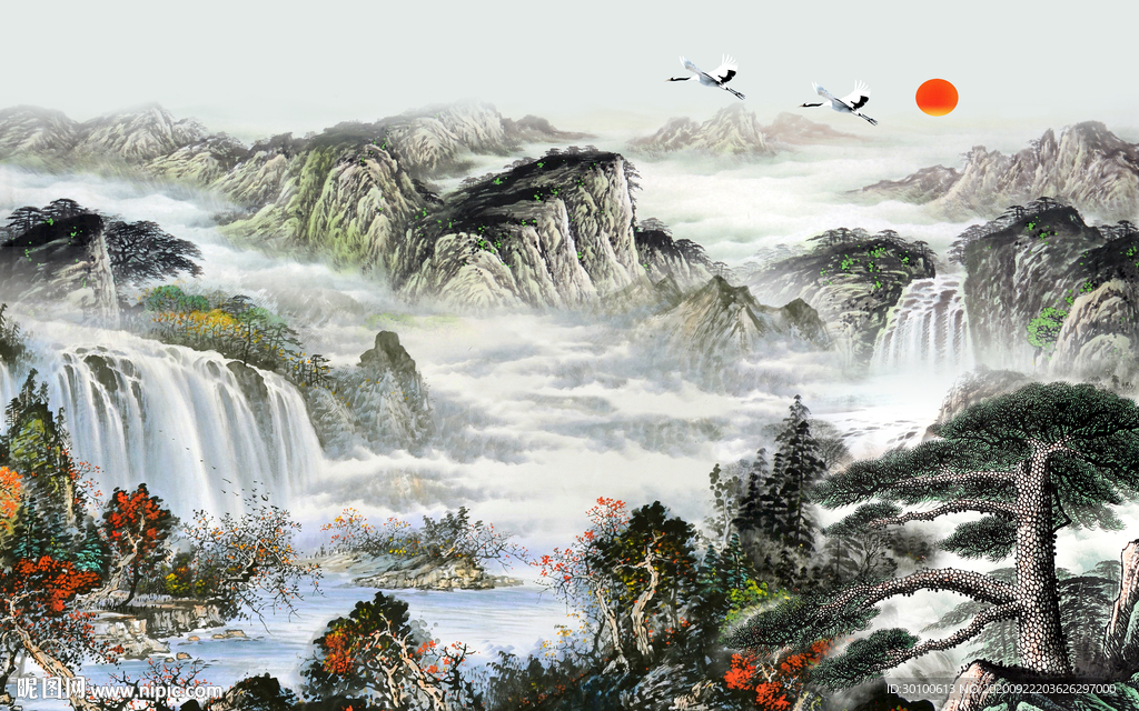 高档山水大气新画 TIF分层