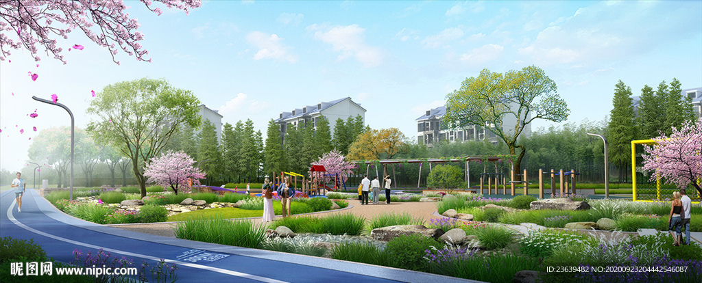 新农村游园景观改造效果图