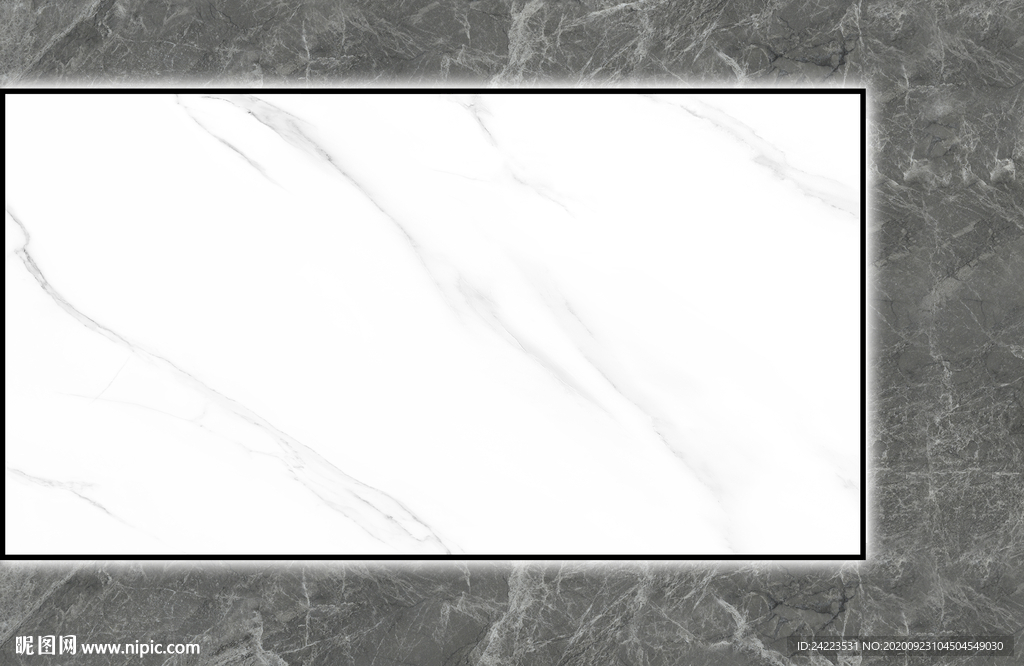 现代轻奢灰色大理石爵士白大板悬