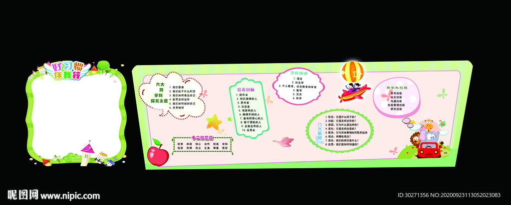 校园文化墙 教室文化 异形展板