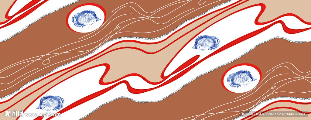 个性线条数码印花图案