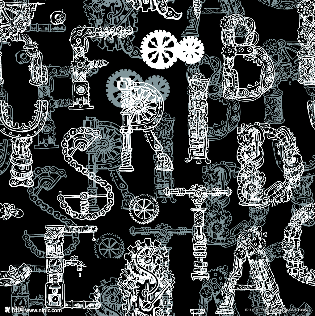 线条  古驰  字母 数码印花