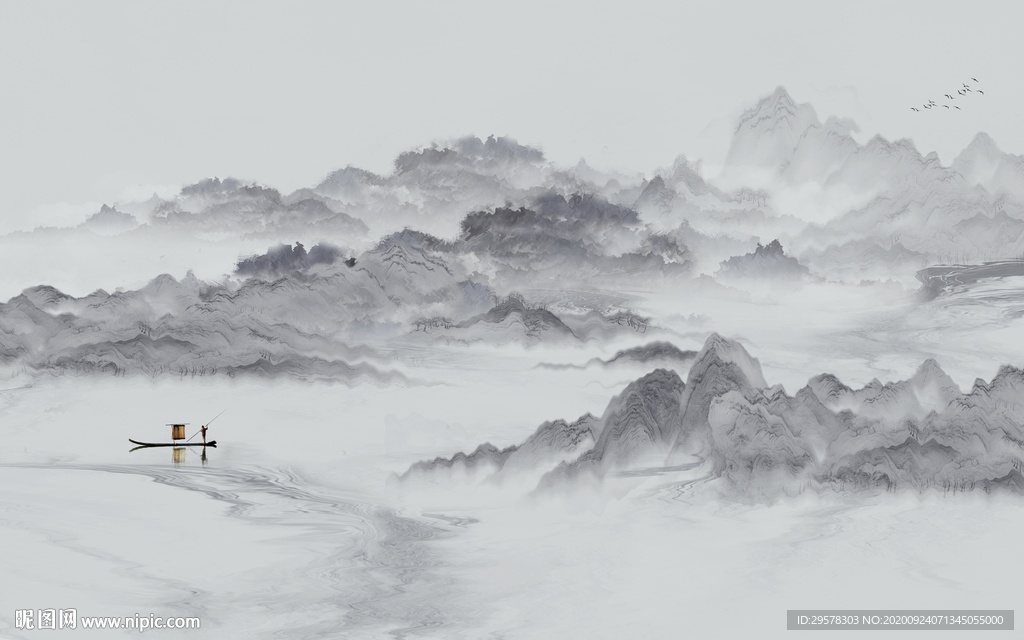 大气电视山水背景 TIF分层