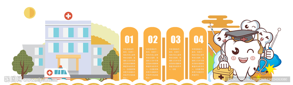 口腔儿童医院文化墙