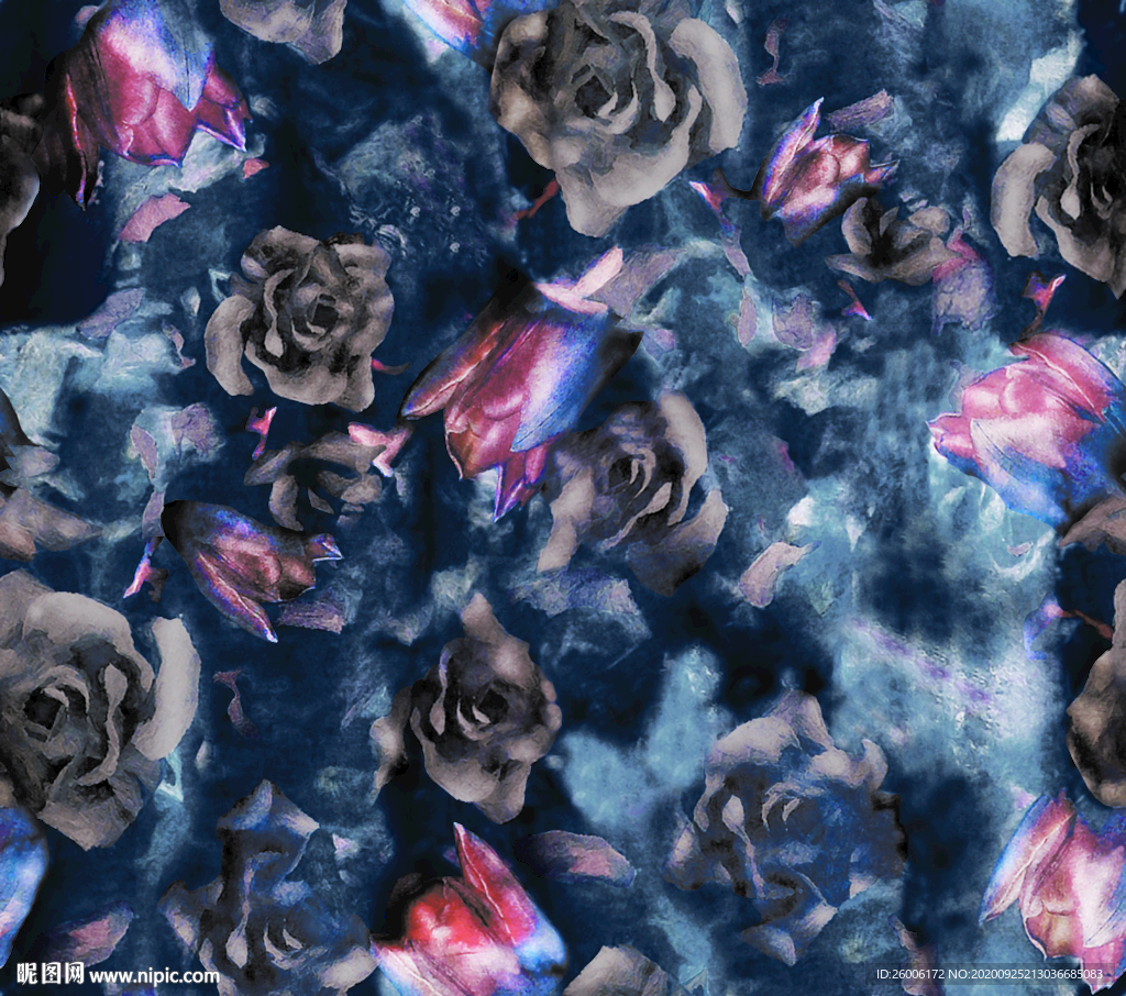 数码印花 大牌花 复古花