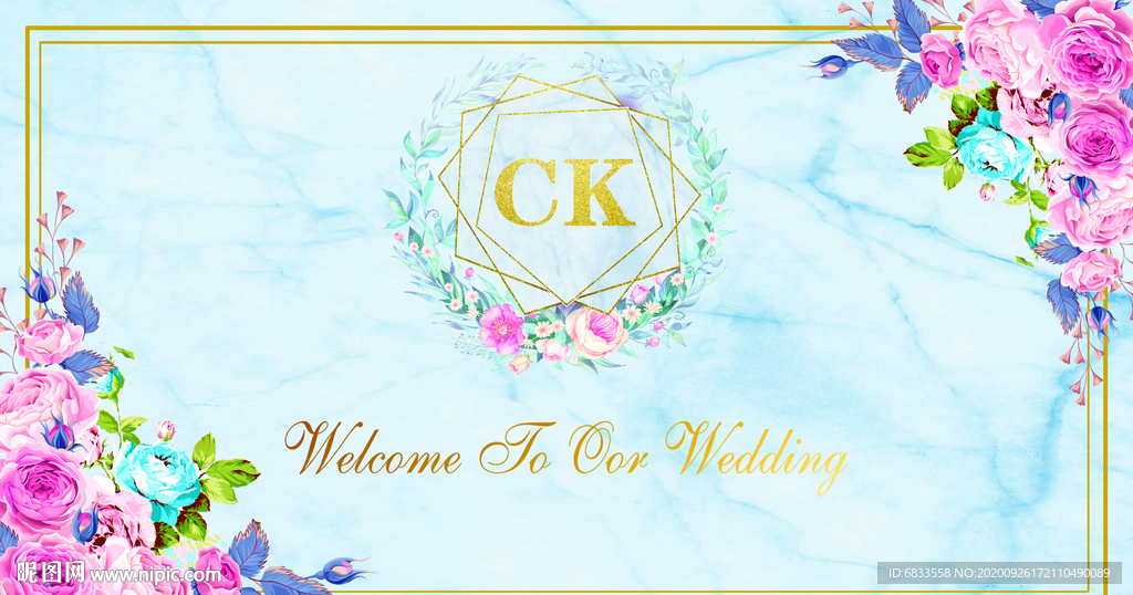 大理石鲜花主题婚礼婚庆