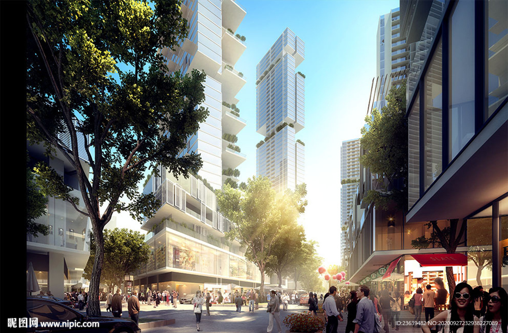 商业楼盘购物中心效果图