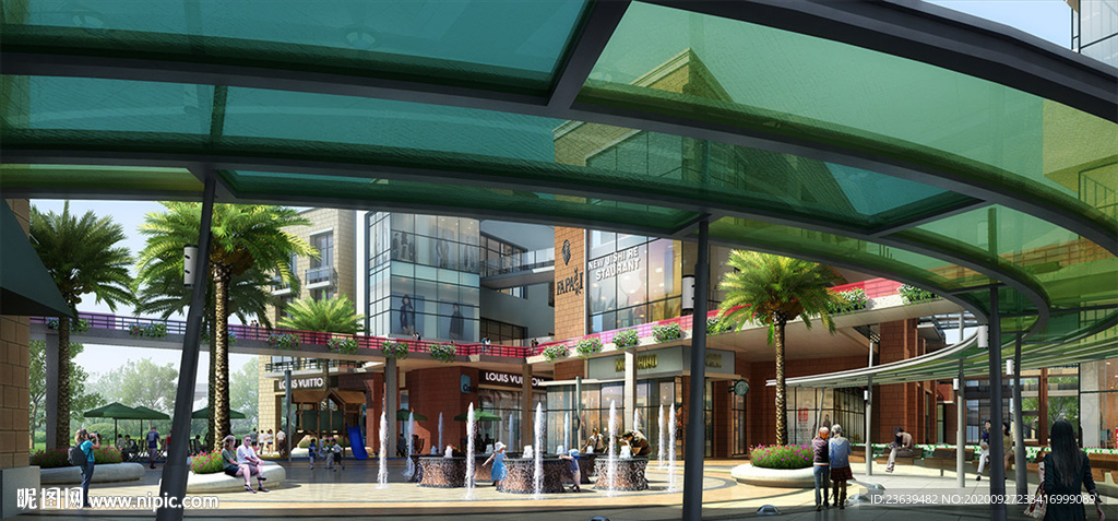 商业购物广场 景观设计效果图