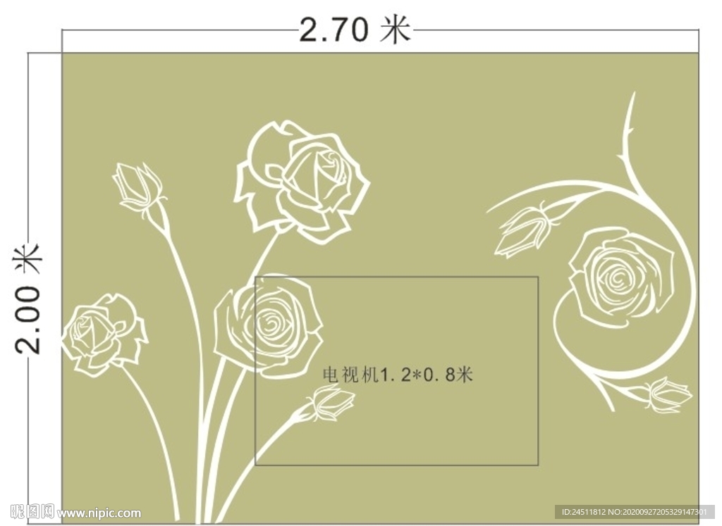 玫瑰 花 硅藻泥 电视背景墙