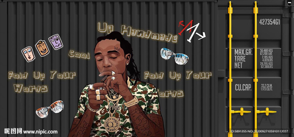 集装箱 潮牌 潮牌背景墙