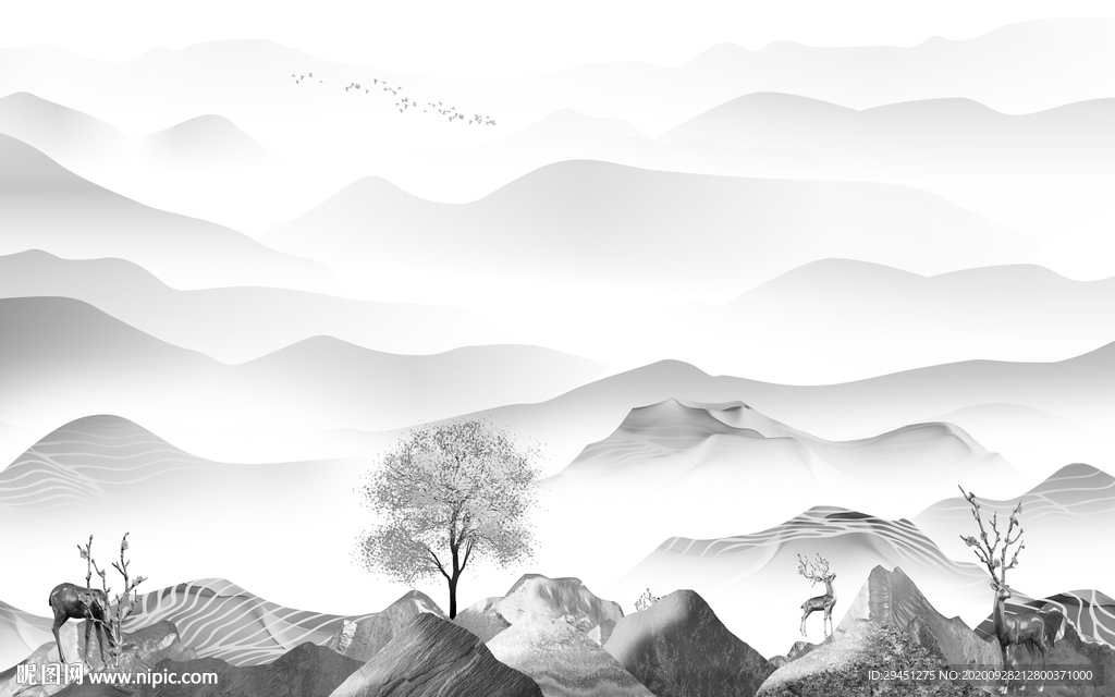 新上架新唯美山水画 tif分层