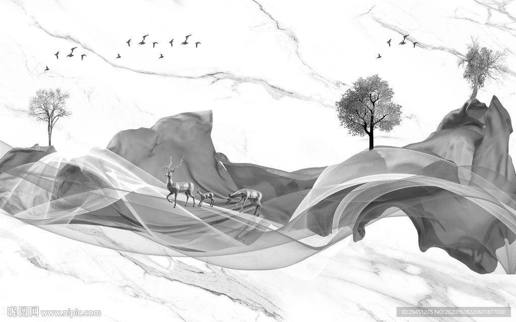 新上架新唯美山水画 tif分层