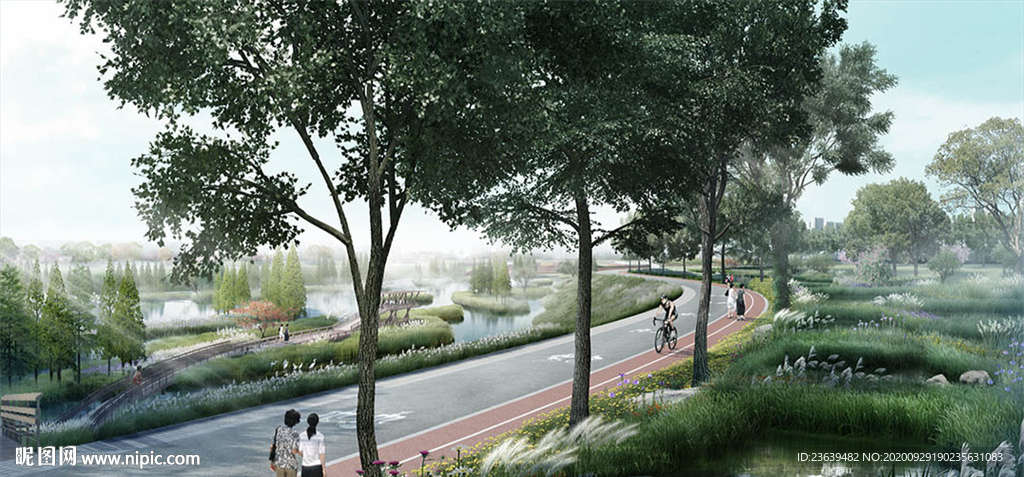 环湖公路湿地景观效果图