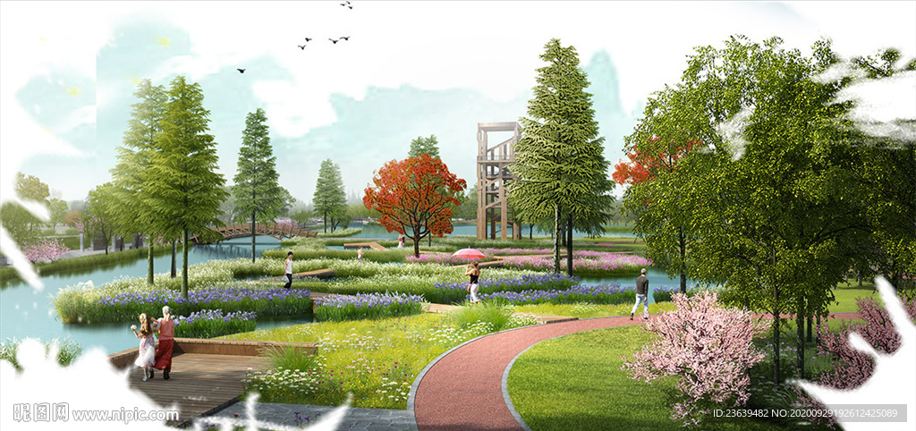 湿地公园景观规划效果图