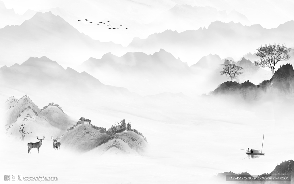 意境现代新山水画 tif分层