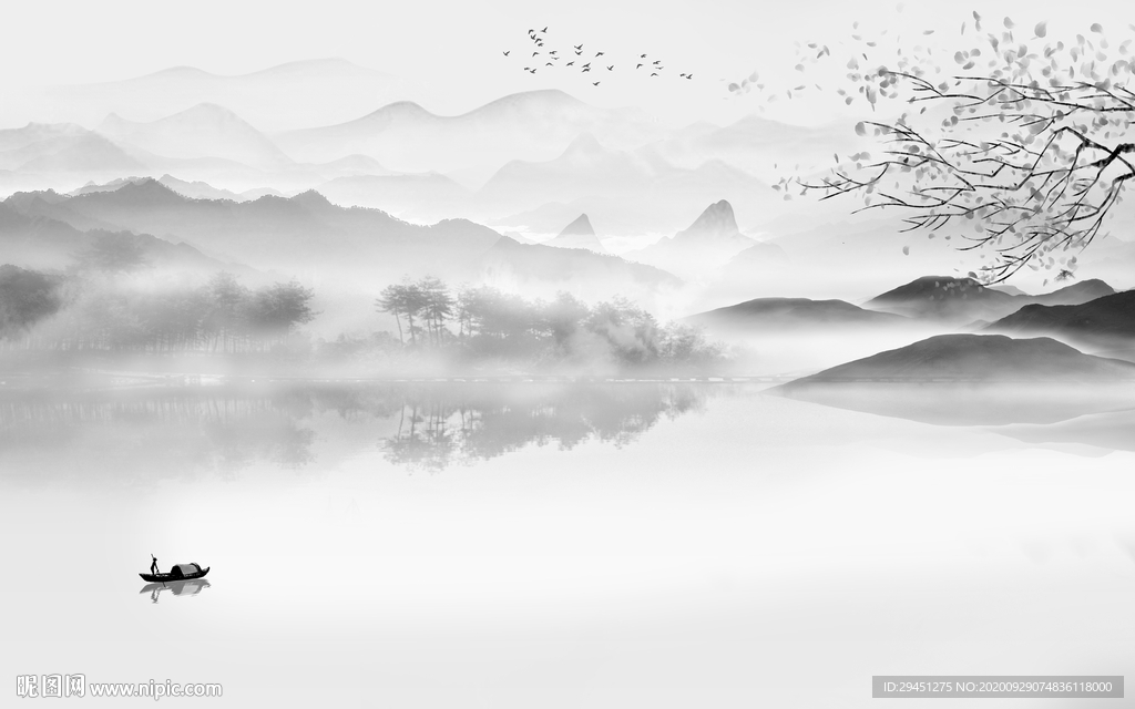 大气现代新山水画 tif分层