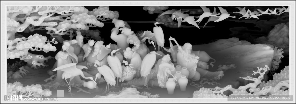 八仙过海灰度图