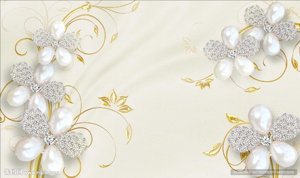 3D钻石珠宝 珍珠