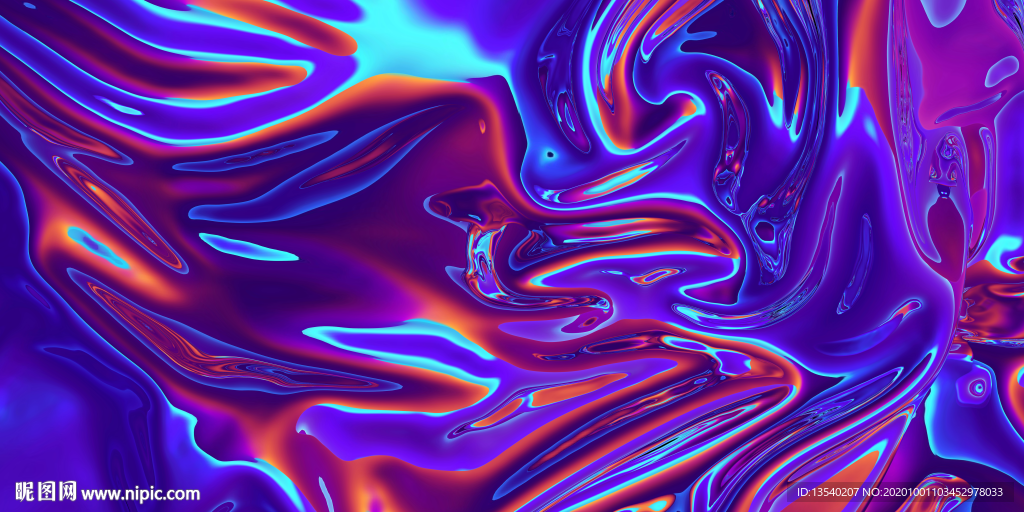 重色炫彩抽象流体渐变背景