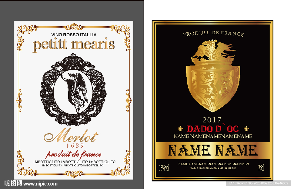 传统红酒标签设计
