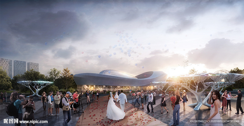 城市公园广场效果图