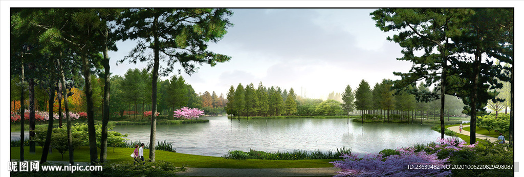 生态湿地公园 效果图