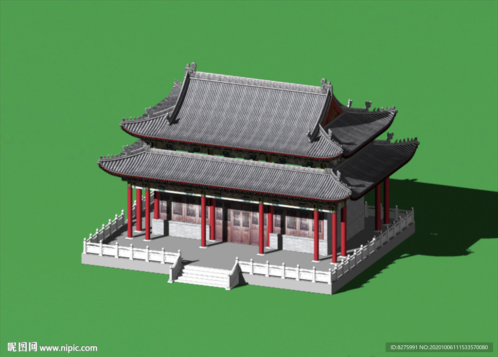 歇山殿古建筑3D模型（带贴图）