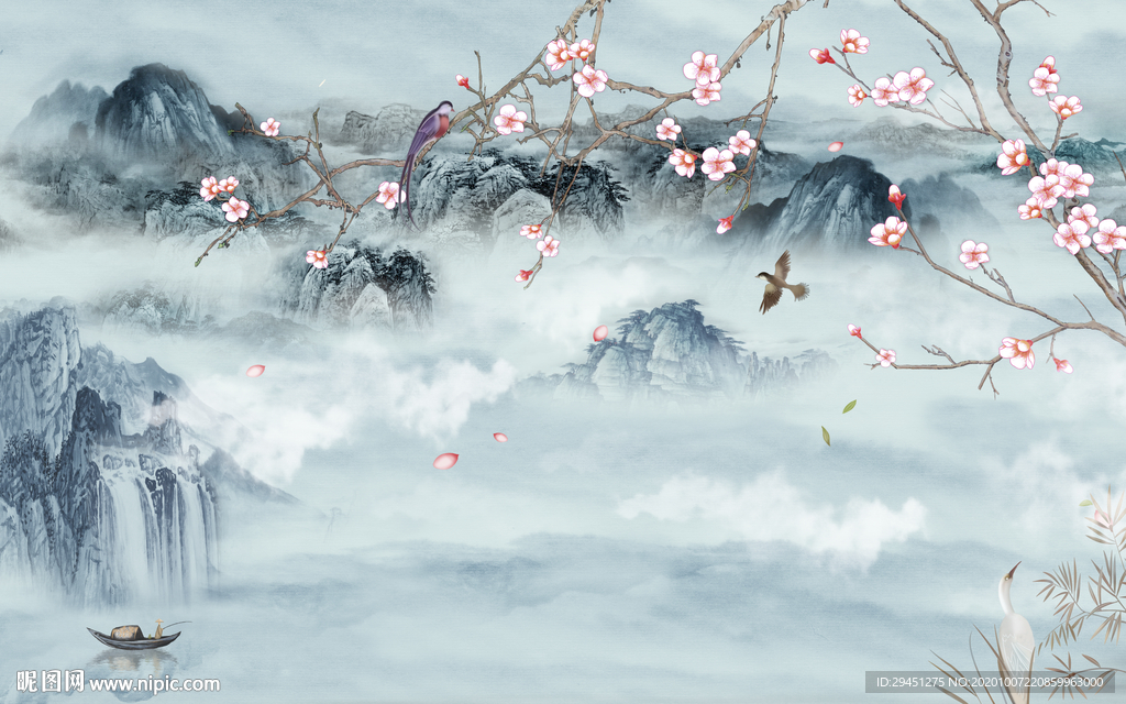 现代简约新山水画 tif分层