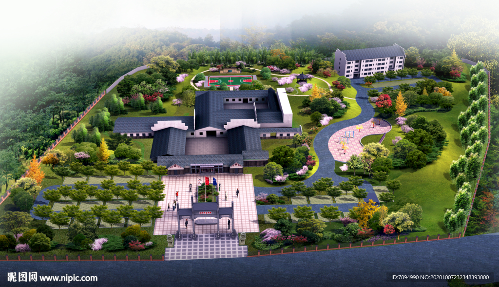 项目部会所景观绿化效果图