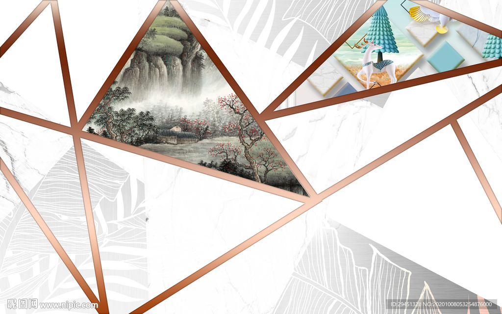 几何欧式简约背景 TIF分层