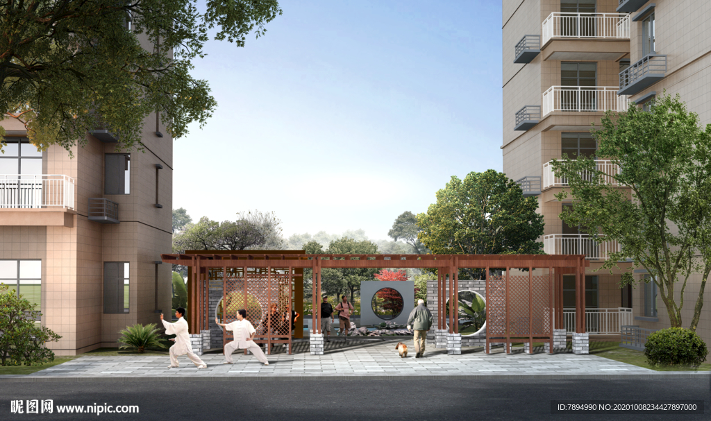 居住小区中老年活动区休闲小广场