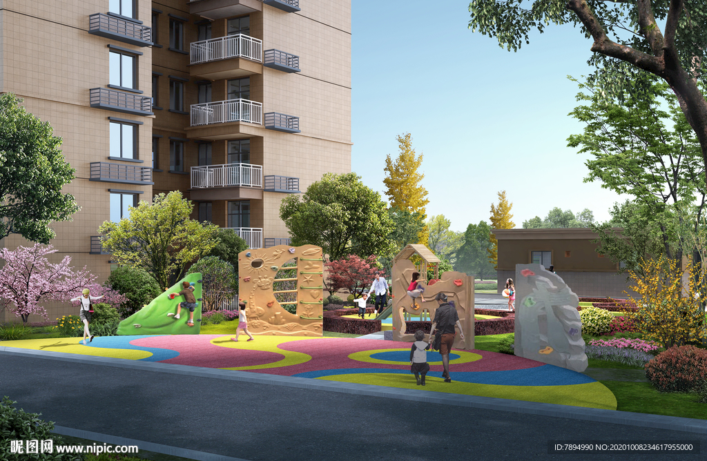居住小区儿童游乐区休闲小广场