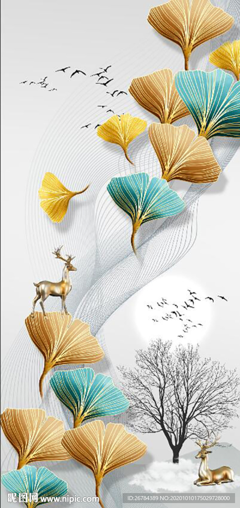 金色银杏叶 玄关