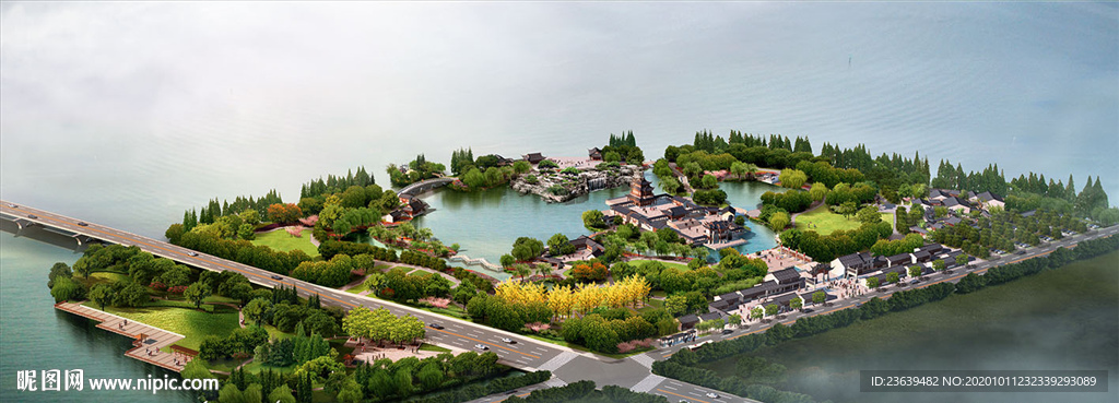 湖滨公园景观规划效果图