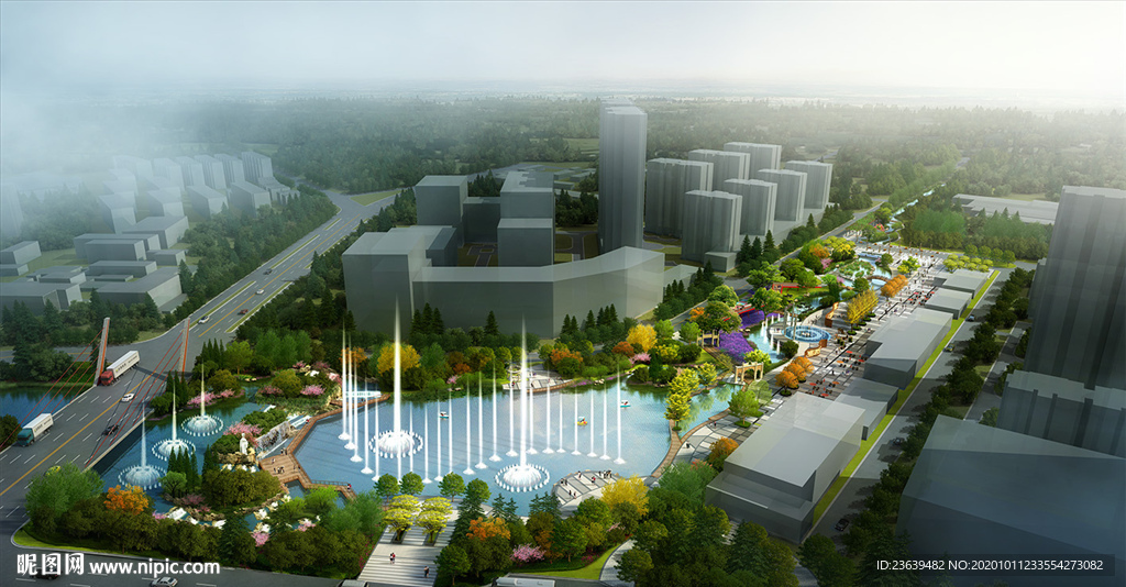 城市公园景观设计效果图