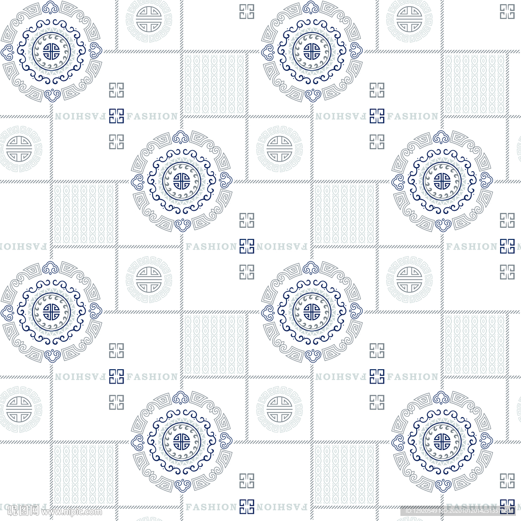 中国风男装几何格子