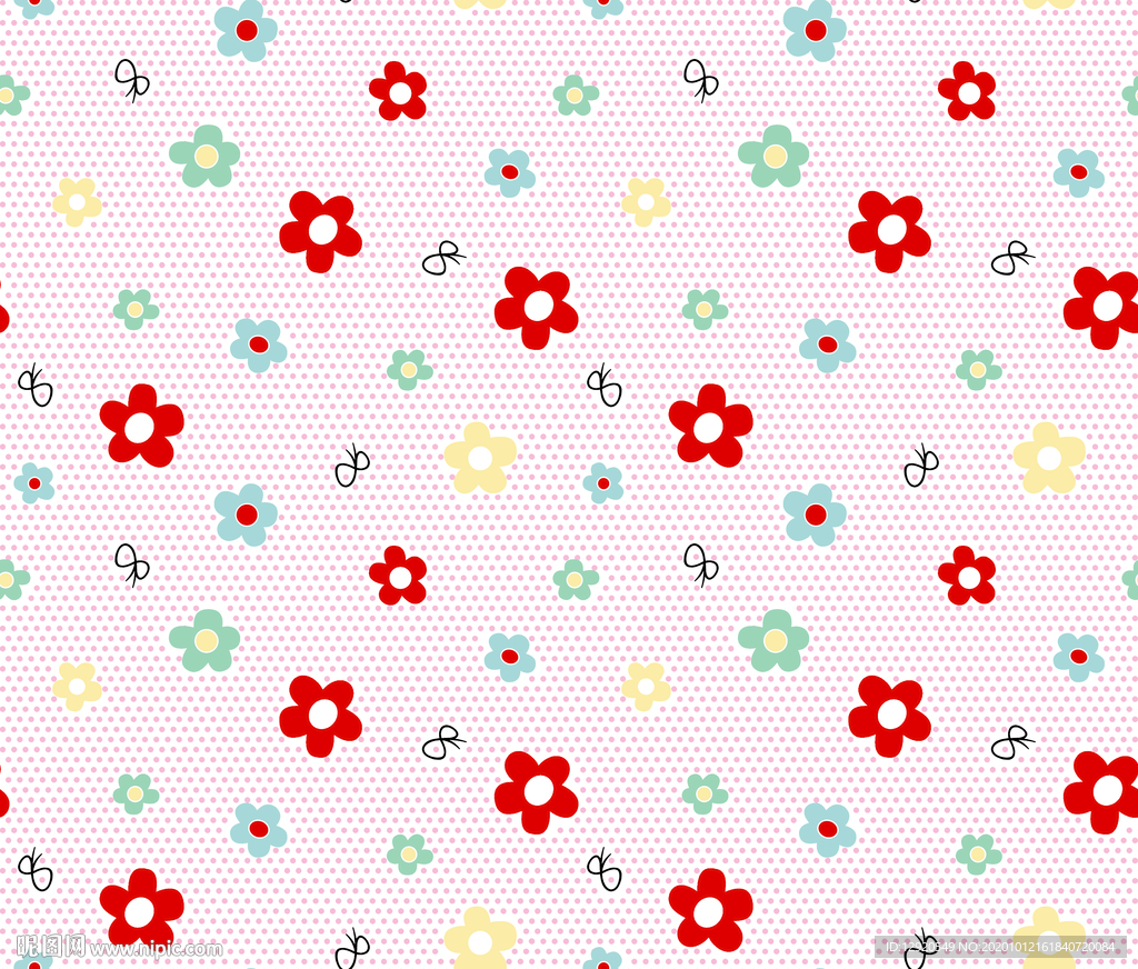 花朵圆点底纹乱花